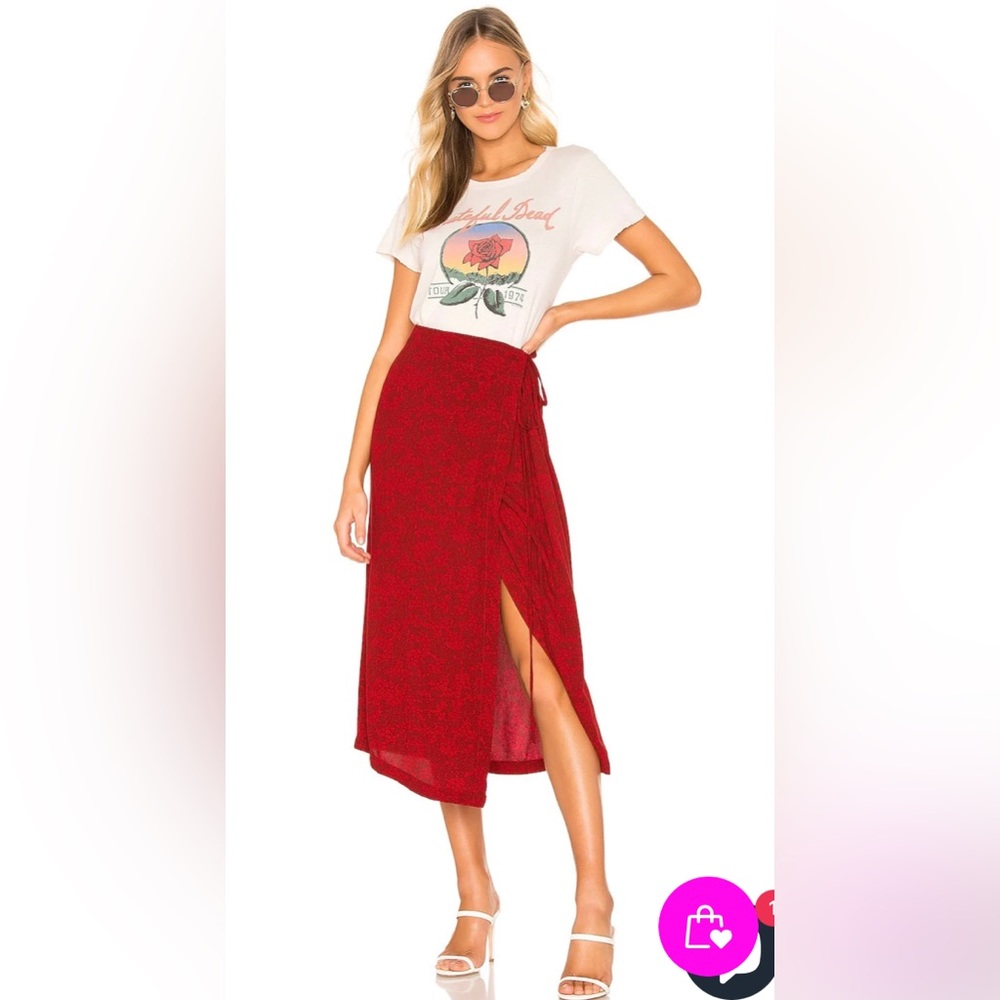Free People Yasmin Tied Midi Wrap Skirt NWOT